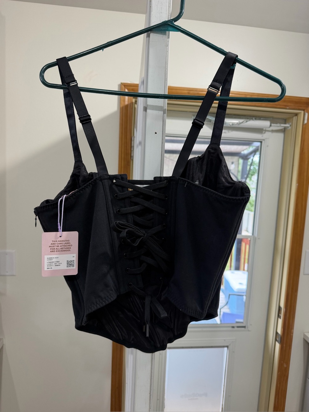 Savage x fenty Black Lace-Up Satin Corset - Women Intimates & Sleepwear